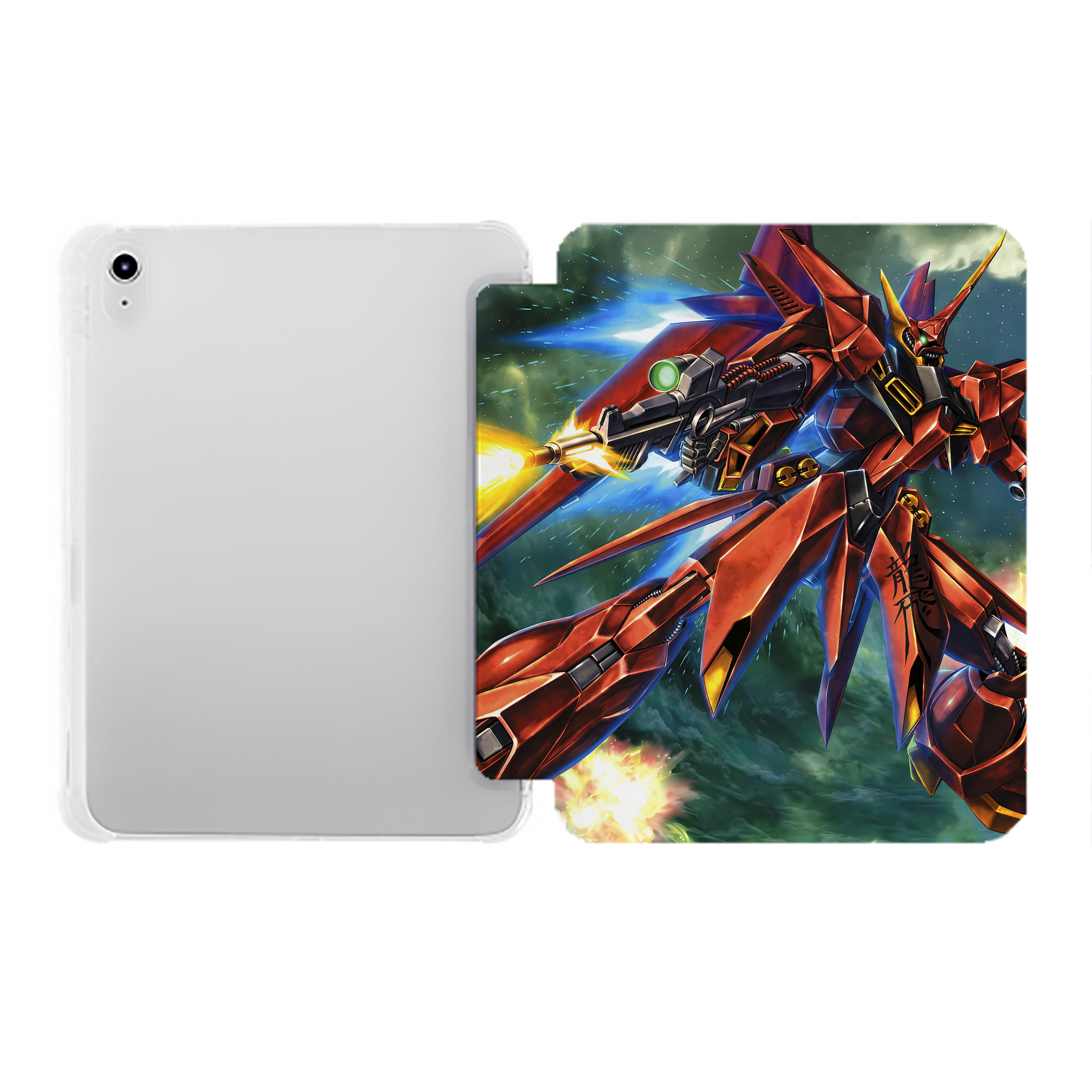 （画像用） 機動戦士ガンダム Mobile Suit Gundam IPad ケース ペン収納付き 三つ折りスタンド PUレザー×シリコン 対応機種9.5/10.5/10.9インチ